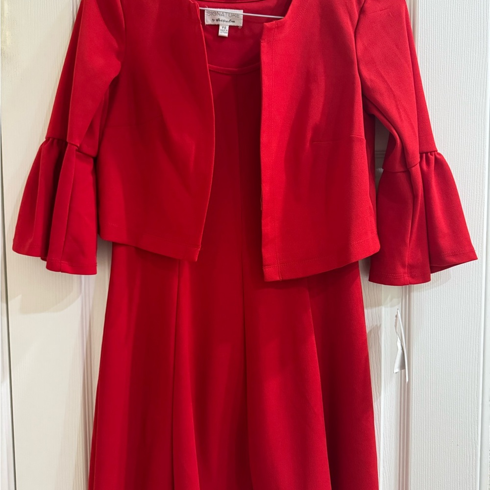 Sleeveless Dress & Jacket with Bell Sleeves Size PS by Signature By Robbie Bee